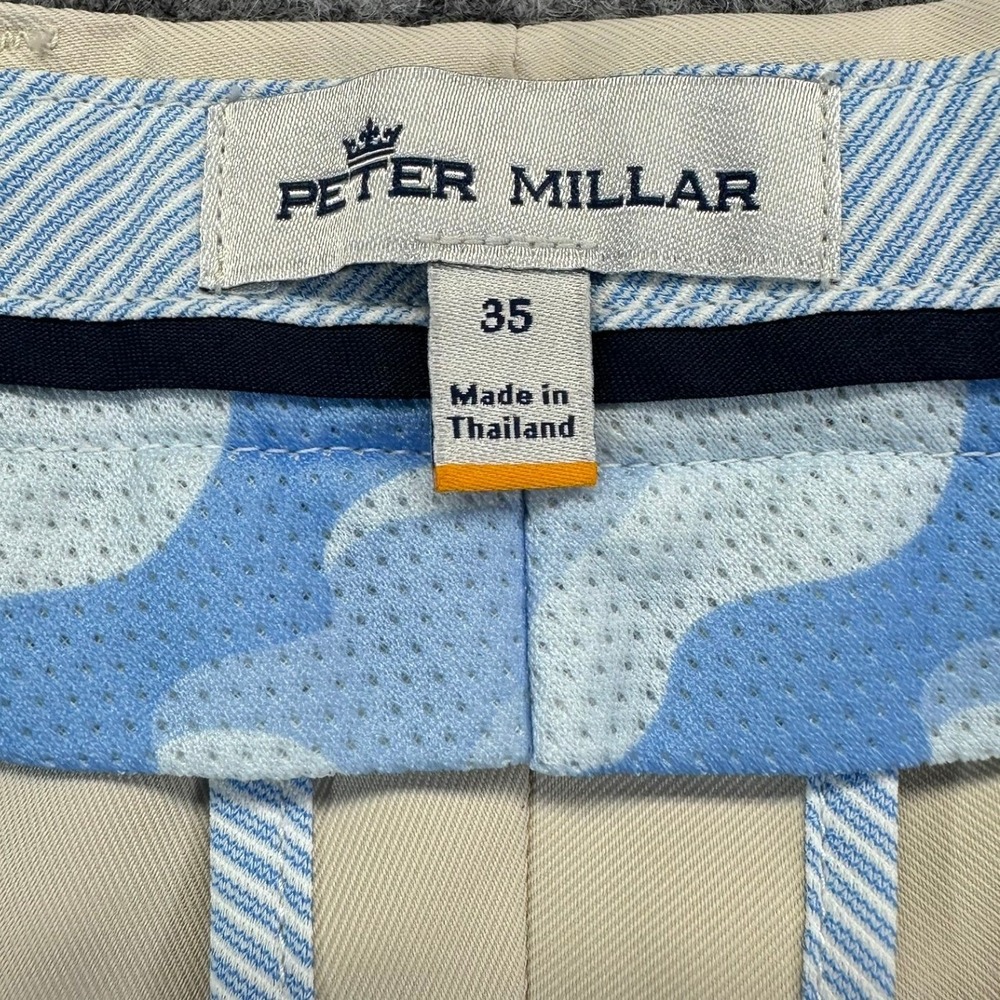 Peter Millar Men's Performance Shorts Khaki Size 35 Golf Casual Summer Wear - Picture 3 of 10